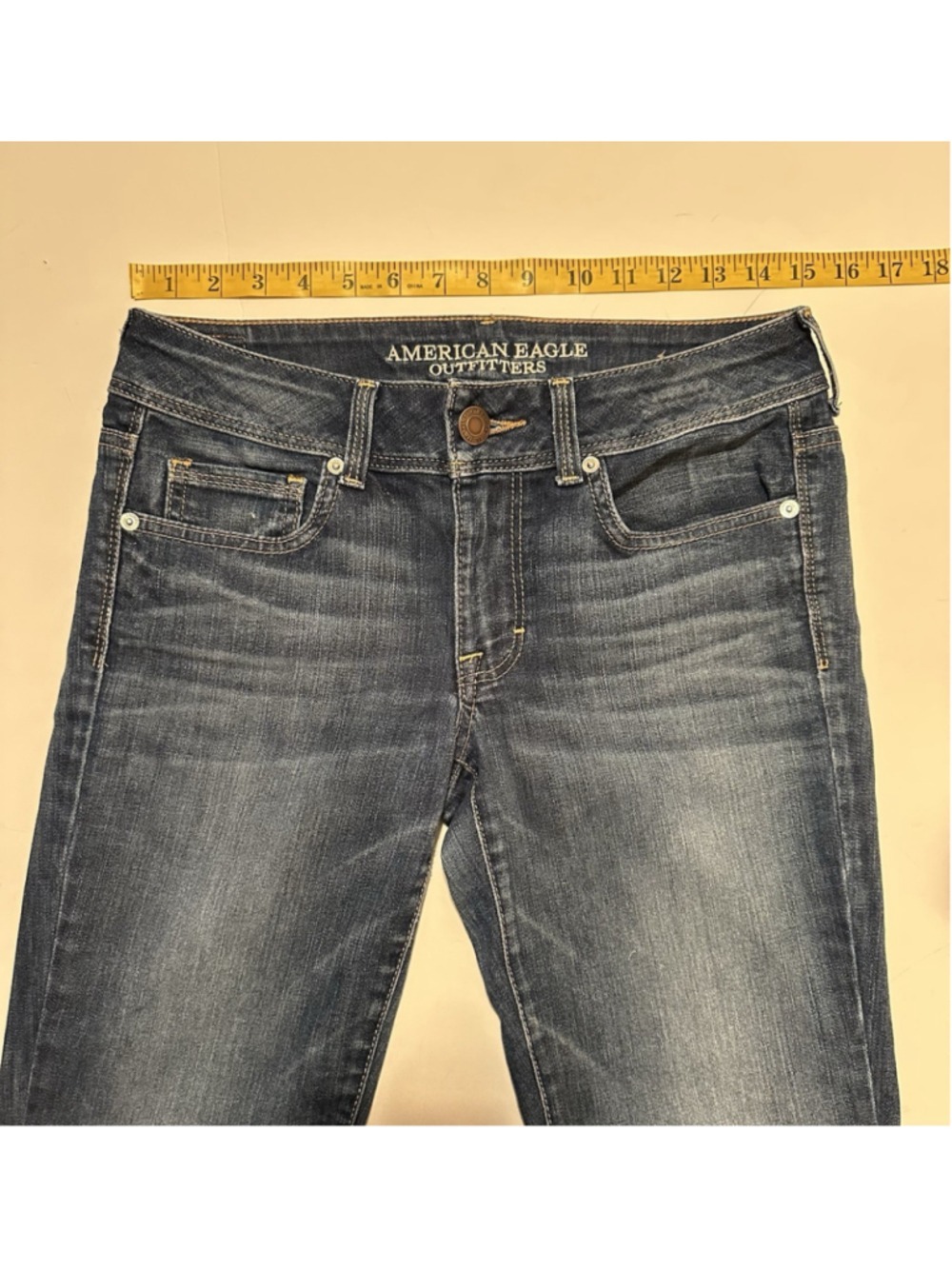 American Eagle Jeans Womens 6 30 X 32 Kick Boot Super Stretch Low -Rise Distress - Picture 9 of 16